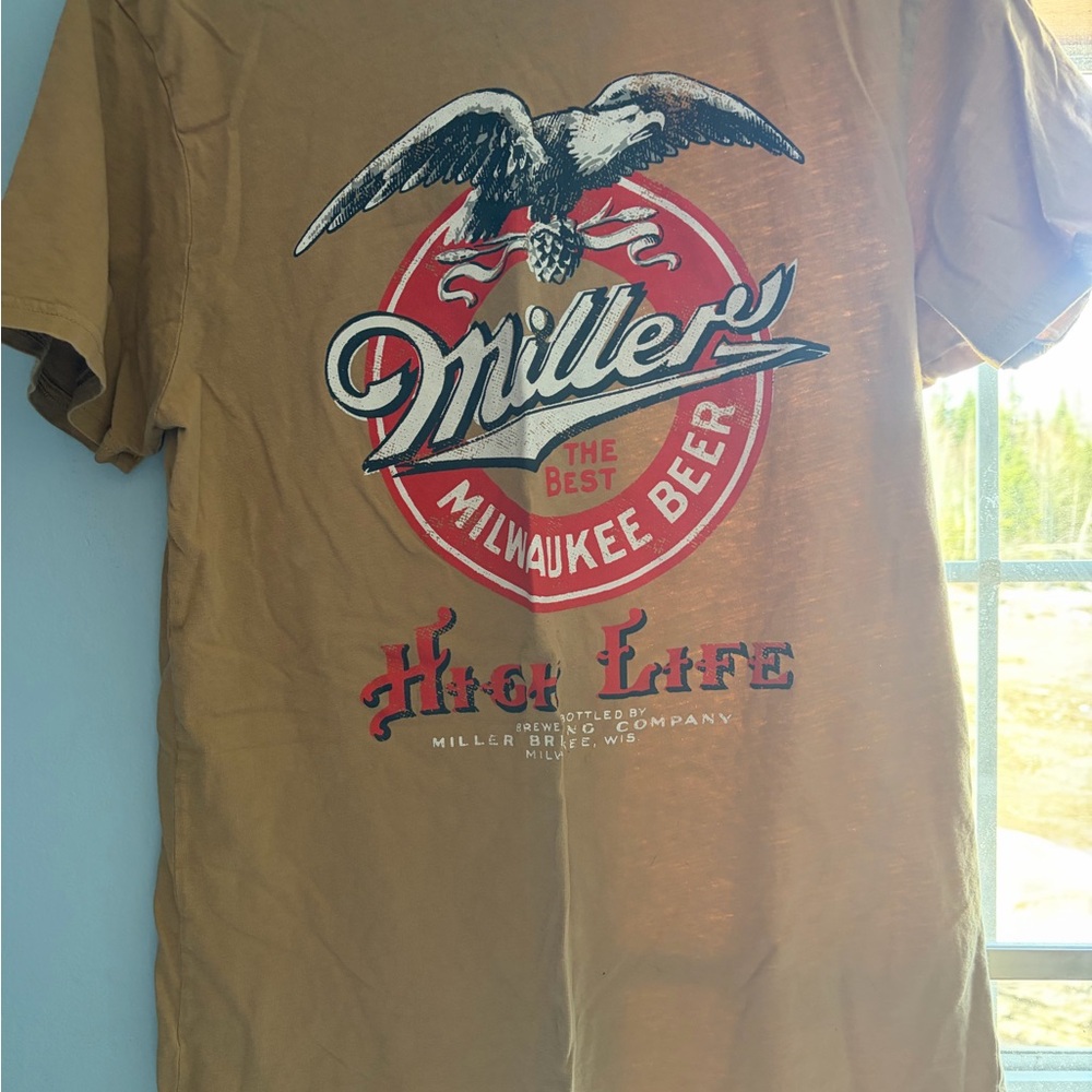 High Life Men's Brown Graphic Logo T-Shirt